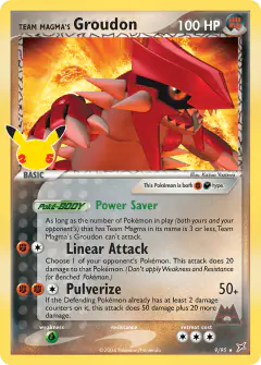 Team Magma's Groudon 9/25 Classic Collection card from Celebrations