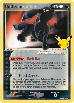 Umbreon ★ 17/25 Classic Collection card from Celebrations