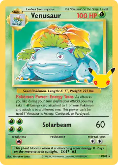 Venusaur 15/25 Classic Collection card from Celebrations