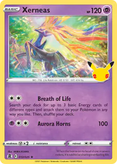 Xerneas 12/25 Rare card from Celebrations
