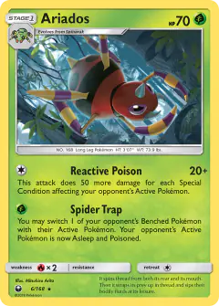 Ariados 6/168 Rare Holo card from Celestial Storm
