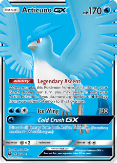 Articuno-GX 154/168 Rare Ultra card from Celestial Storm