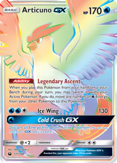 Articuno-GX 171/168 Rare Rainbow card from Celestial Storm