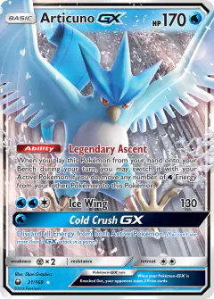 Articuno-GX 31/168 Rare Holo GX card from Celestial Storm