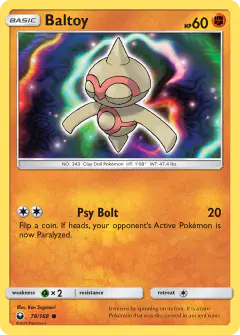 Baltoy 78/168 Common card from Celestial Storm