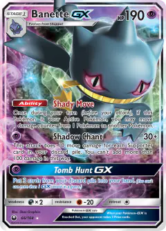 Banette-GX 66/168 Rare Holo GX card from Celestial Storm