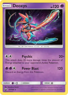Deoxys 67/168 Rare Holo card from Celestial Storm