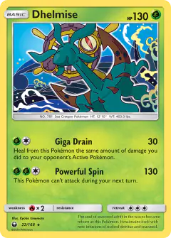 Dhelmise 22/168 Rare card from Celestial Storm