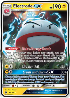 Electrode-GX 48/168 Rare Holo GX card from Celestial Storm