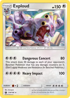 Exploud 119/168 Rare card from Celestial Storm
