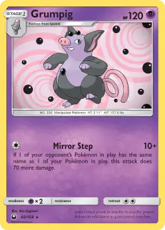 Grumpig 60/168 Rare card from Celestial Storm