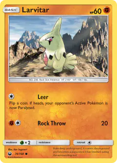 Larvitar 74/168 Common card from Celestial Storm