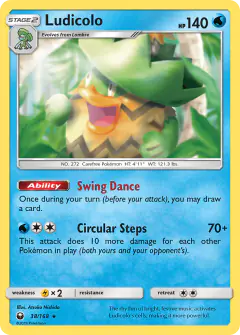 Ludicolo 38/168 Rare Holo card from Celestial Storm