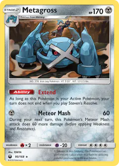 Metagross 95/168 Rare Holo card from Celestial Storm
