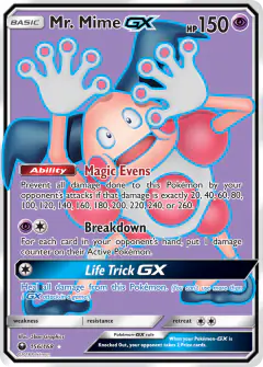 Mr. Mime-GX 156/168 Rare Ultra card from Celestial Storm