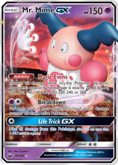 Mr. Mime-GX 56/168 Rare Holo GX card from Celestial Storm
