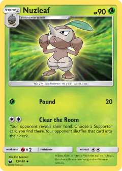 Nuzleaf 13/168 Uncommon card from Celestial Storm