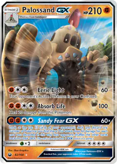 Palossand-GX 82/168 Rare Holo GX card from Celestial Storm