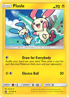 Plusle 53/168 Uncommon card from Celestial Storm
