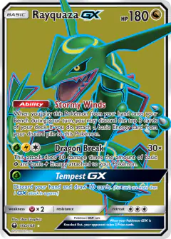 Rayquaza-GX 160/168 Rare Ultra card from Celestial Storm
