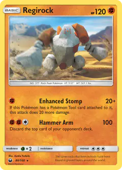 Regirock 80/168 Rare card from Celestial Storm