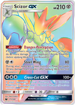 Scizor-GX 175/168 Rare Rainbow card from Celestial Storm