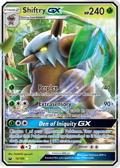 Shiftry-GX 14/168 Rare Holo GX card from Celestial Storm
