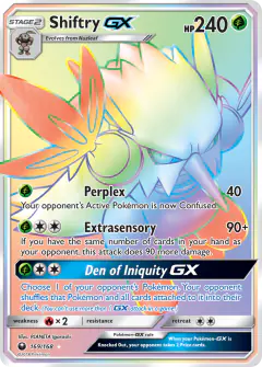 Shiftry-GX 169/168 Rare Rainbow card from Celestial Storm