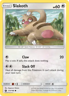 Slakoth 113/168 Common card from Celestial Storm