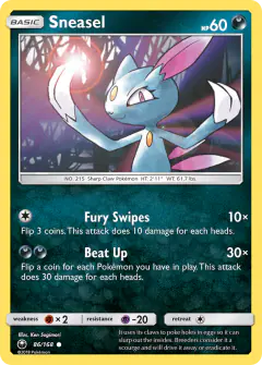 Sneasel 86/168 Common card from Celestial Storm