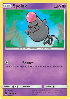 Spoink 59/168 Common card from Celestial Storm
