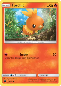Torchic 25/168 Common card from Celestial Storm