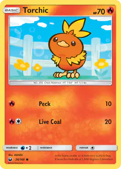 Torchic 26/168 Common card from Celestial Storm