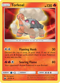 Torkoal 29/168 Uncommon card from Celestial Storm