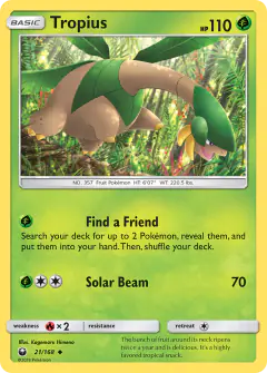Tropius 21/168 Uncommon card from Celestial Storm