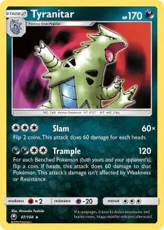 Tyranitar 87/168 Rare Holo card from Celestial Storm