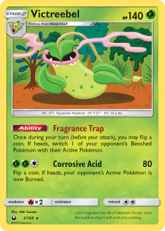 Victreebel 3/168 Rare Holo card from Celestial Storm