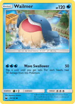 Wailmer 39/168 Common card from Celestial Storm