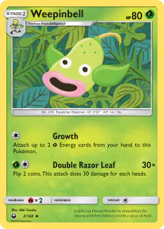 Weepinbell 2/168 Uncommon card from Celestial Storm