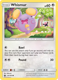 Whismur 116/168 Common card from Celestial Storm