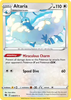 Altaria 049/073 Rare Holo card from Champion's Path