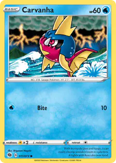 Carvanha 011/073 Common card from Champion's Path