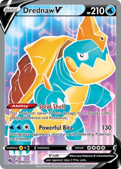 Drednaw V 069/073 Rare Ultra card from Champion's Path