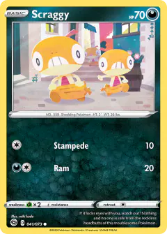 Scraggy 041/073 Common card from Champion's Path