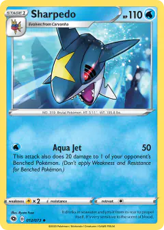 Sharpedo 012/073 Uncommon card from Champion's Path