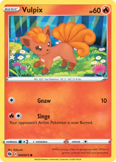 Vulpix 006/073 Common card from Champion's Path