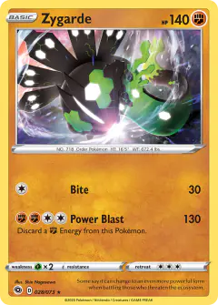 Zygarde 028/073 Rare Holo card from Champion's Path