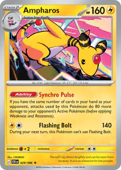 Ampharos 029/086 Rare card from Chaos Rising