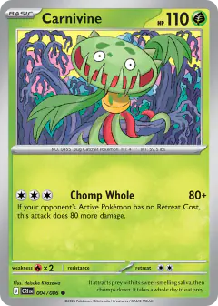 Carnivine 004/086 Common card from Chaos Rising