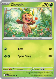 Chespin 005/086 Common card from Chaos Rising